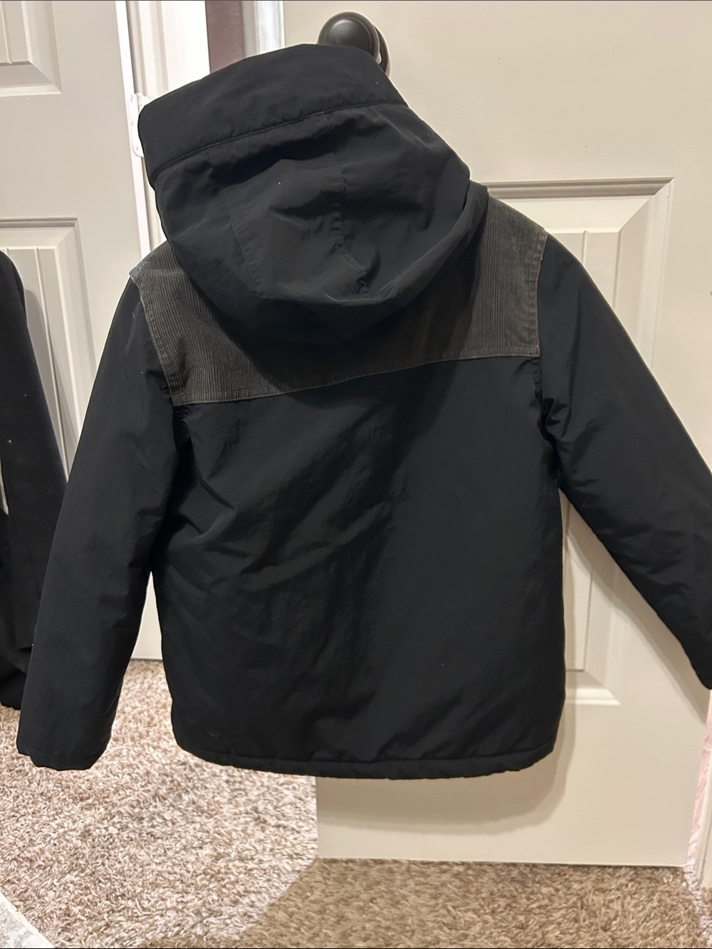 Volcom Black Boys' Hooded Puffer Jacket with Corduroy Yoke - Picture 4 of 4